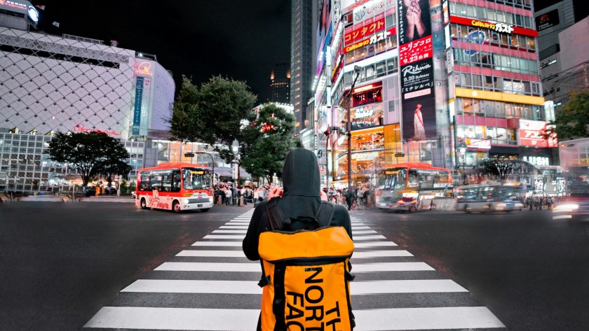 Japan Packing List; person with suitacase in Tokyo