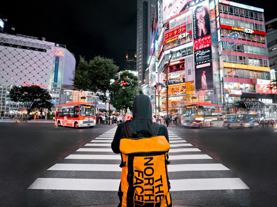 Japan Packing List; person with suitacase in Tokyo