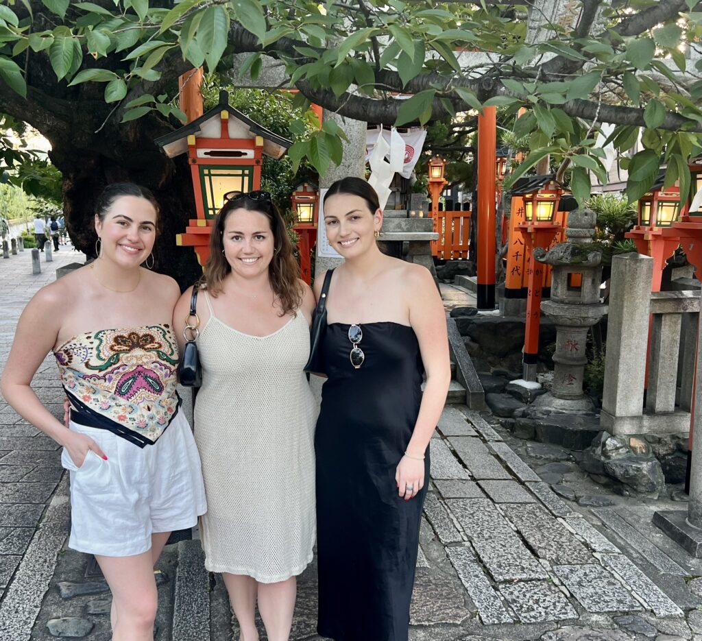 Mother and adult daughters on a 10-day Japan itinerary covering Tokyo Kyoto and Osaka