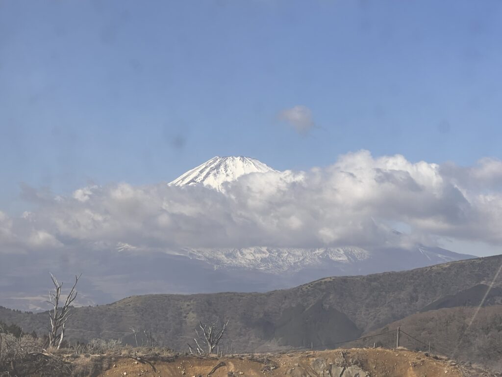 Mount Fuji viewed from Lake Ashi during a day trip from Tokyo Japan