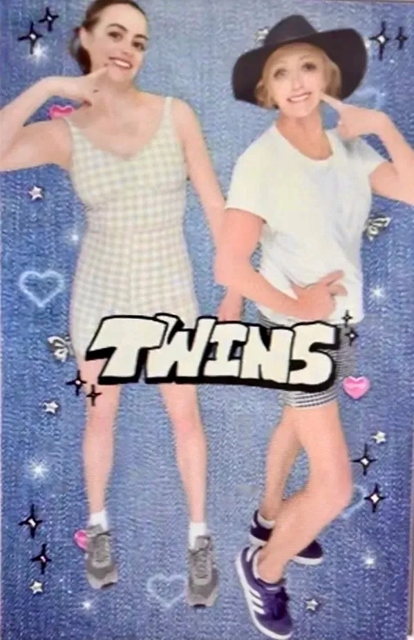Mother and daughter Purikura photo booth picture with anime filters at Harajuku Tokyo Japan